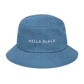 Hella Black Denim Bucket Hat