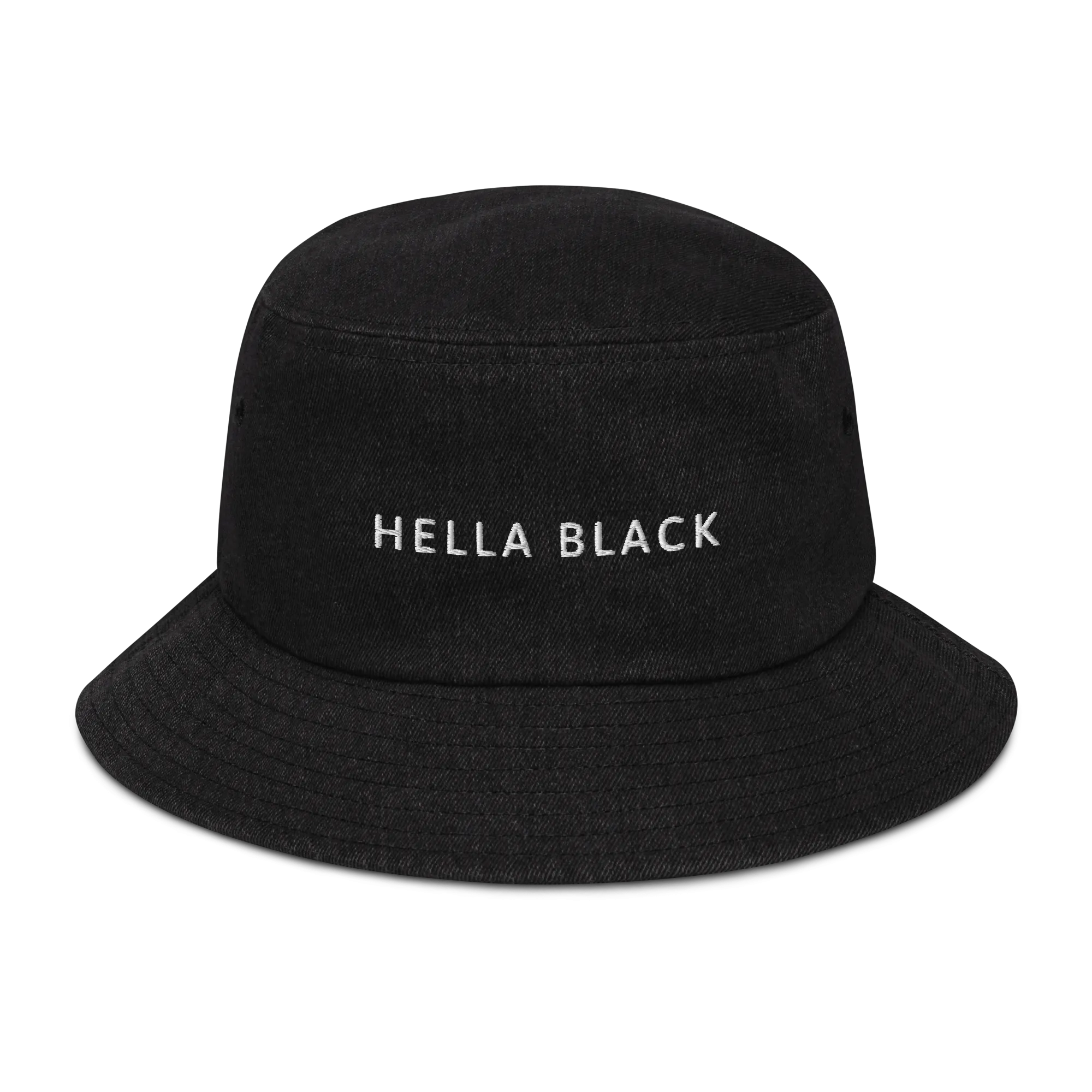 Hella Black Denim Bucket Hat