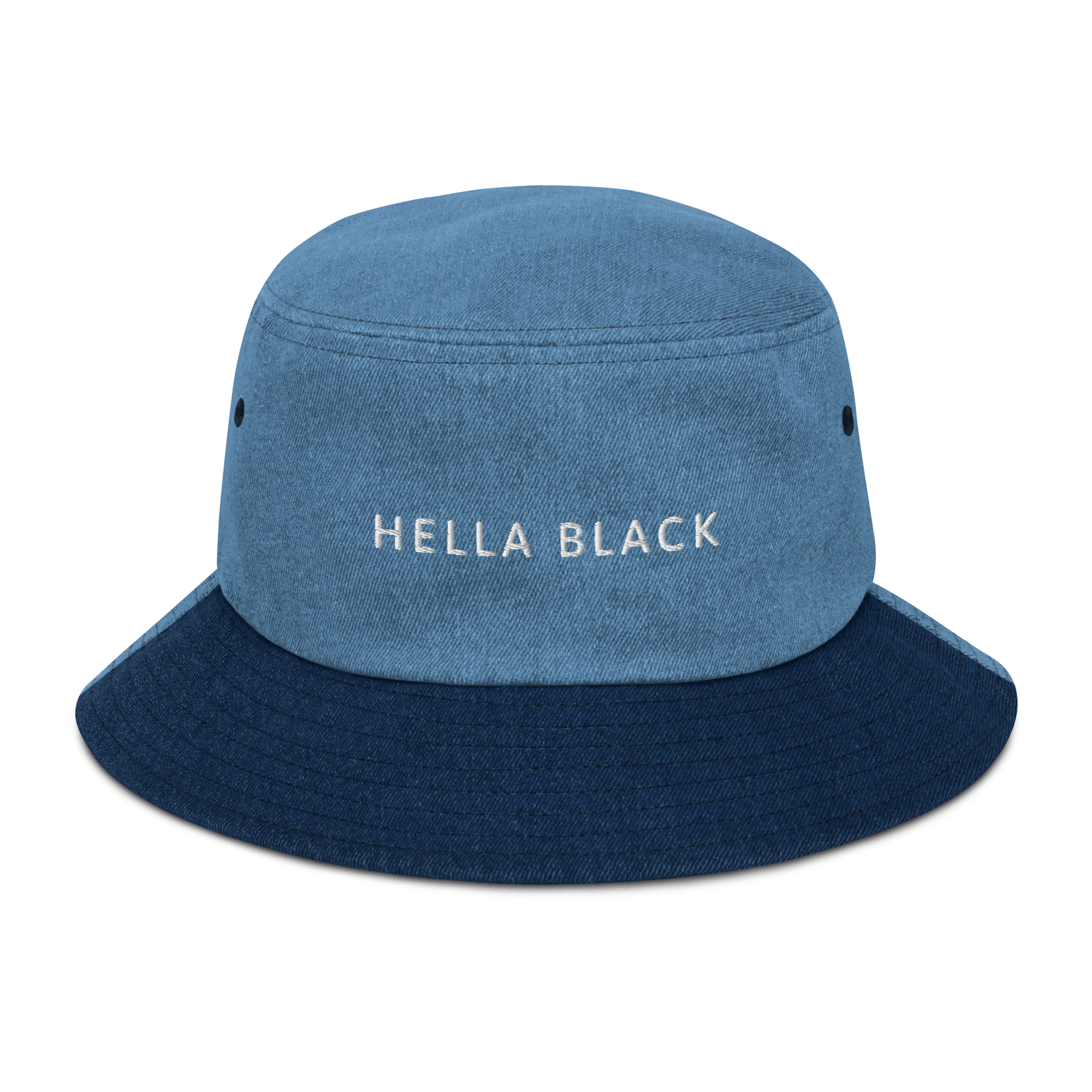 Hella Black Denim Bucket Hat