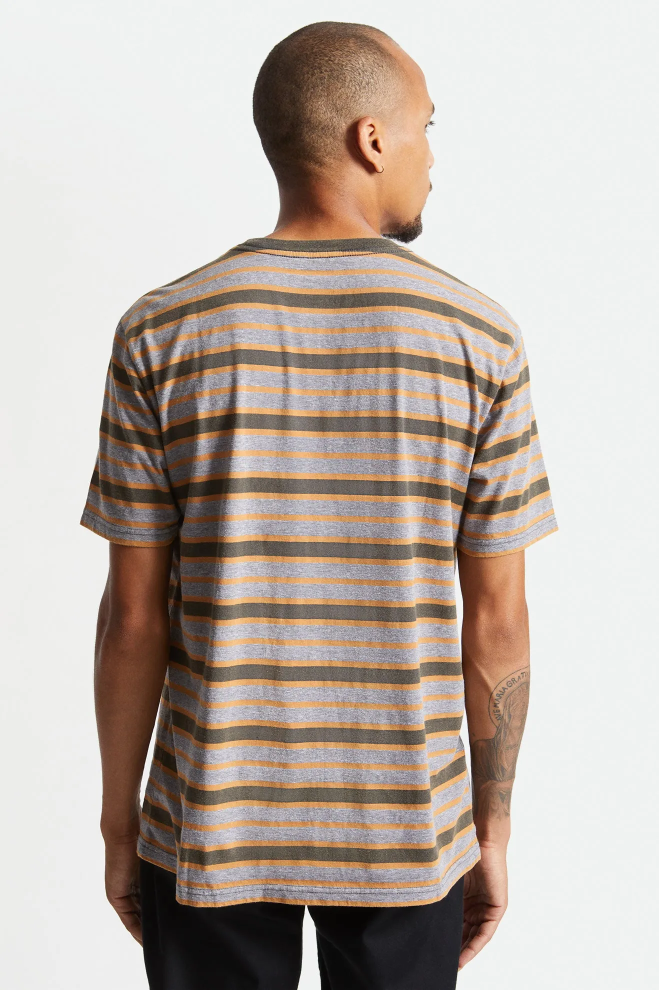 Hilt Multi Stripe S/S Knit - Washed Black/Heather Grey Sun Wash