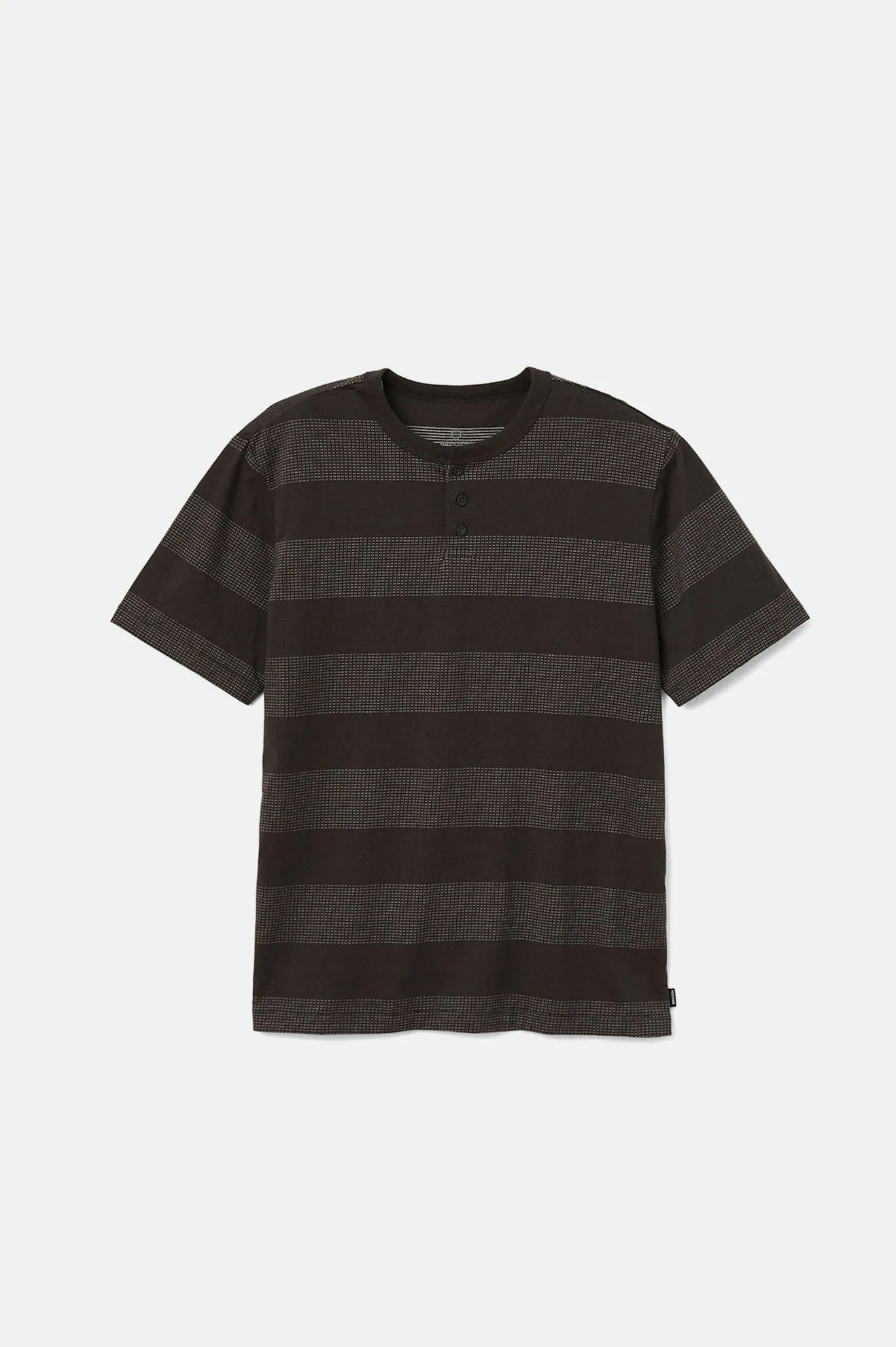 Hilt Stripe S/S Henley Knit - Washed Black/Beige