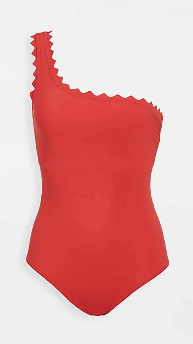 Ines One Shoulder Swimsuit Cherry