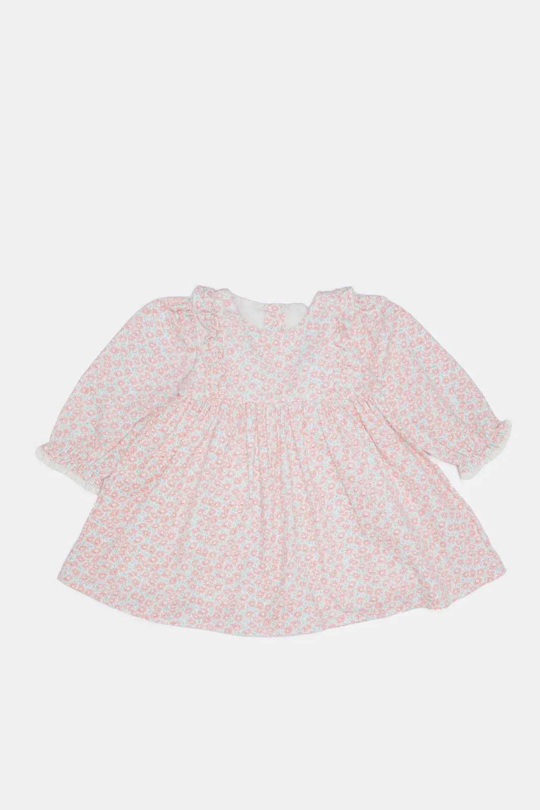 Infant Girls White Printed Dress