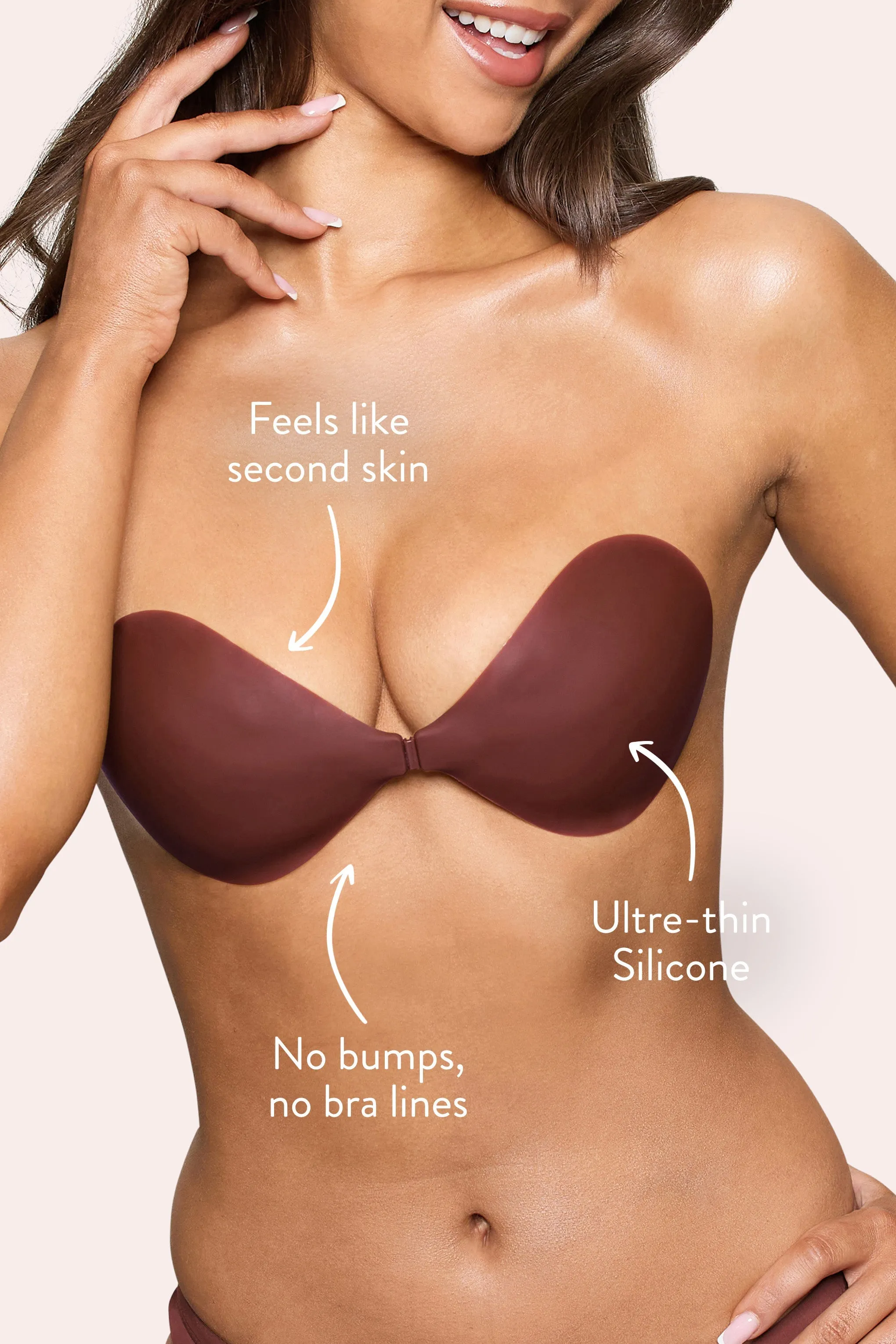 Cocoa Invisible Sticky Bra named Invisibra by Boomba