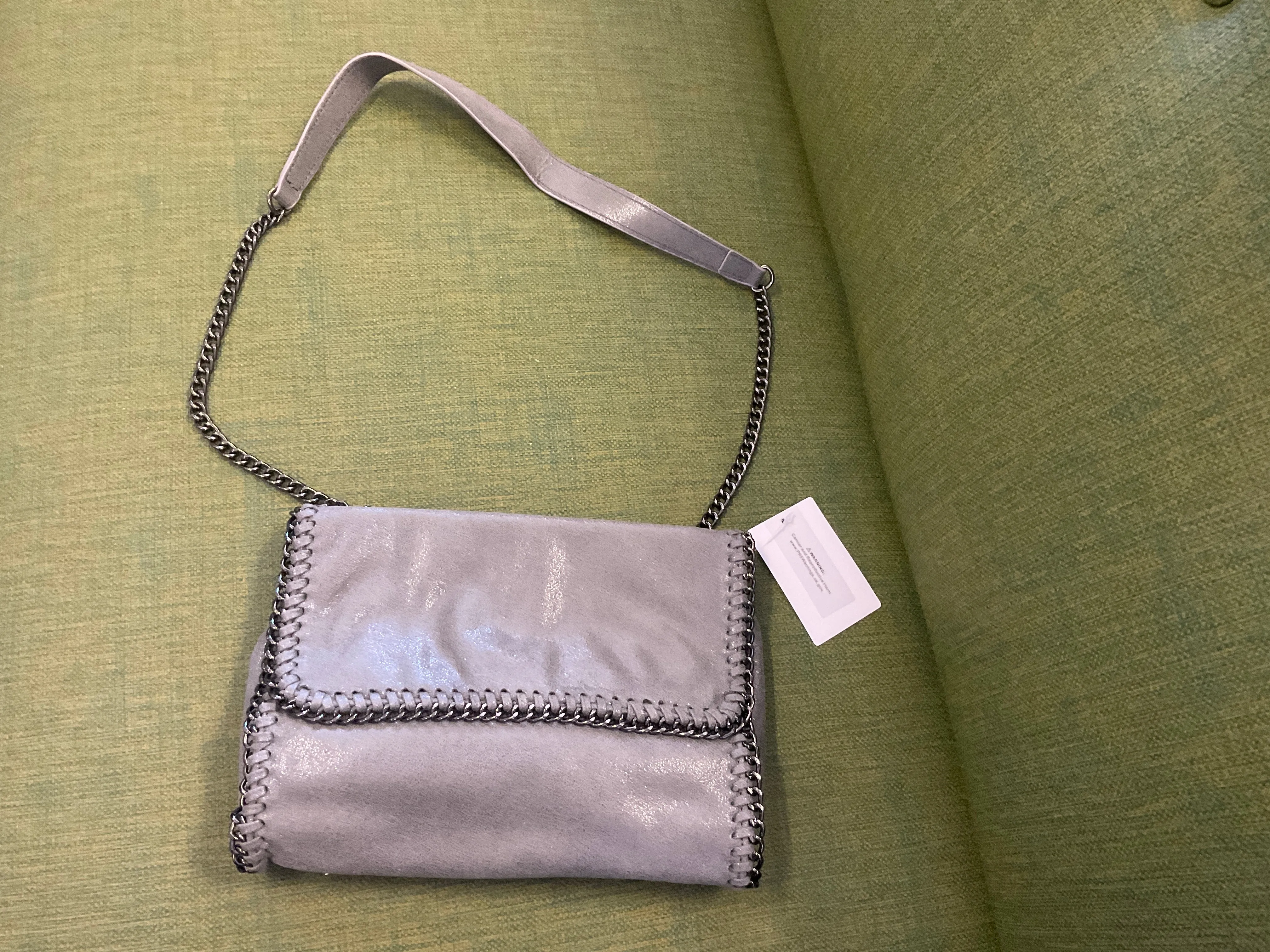  J Grey Chainlink Shoulder Bag  