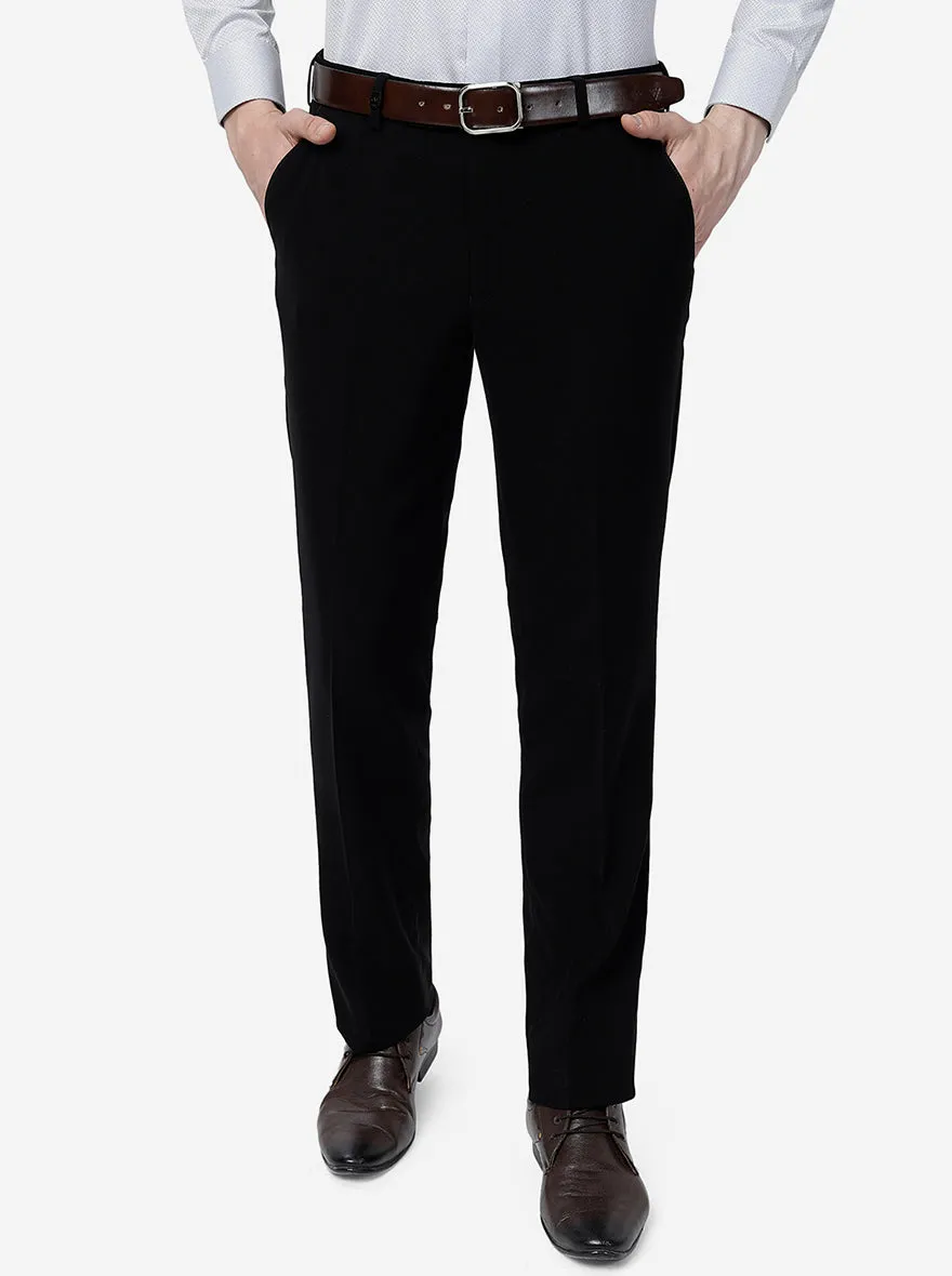 JB Studio Black Slim Fit Formal Trouser