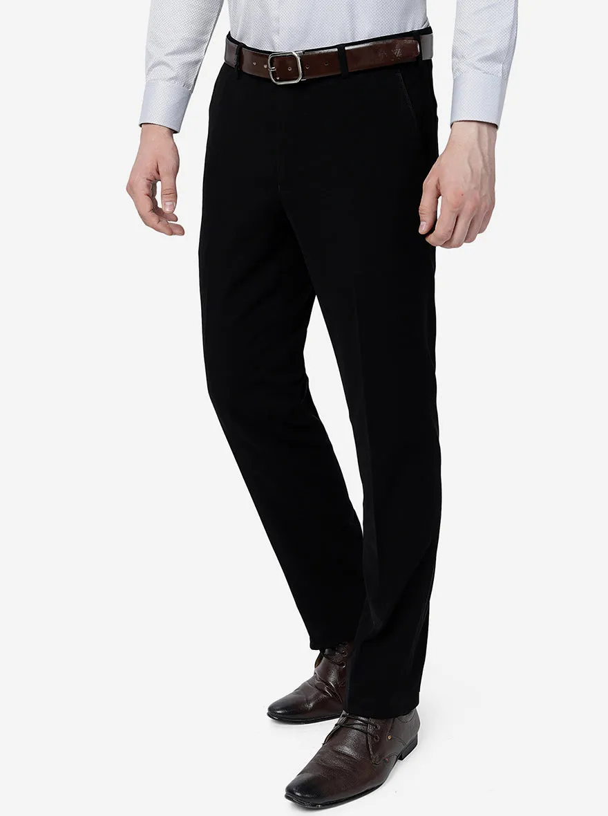 JB Studio Black Slim Fit Formal Trouser