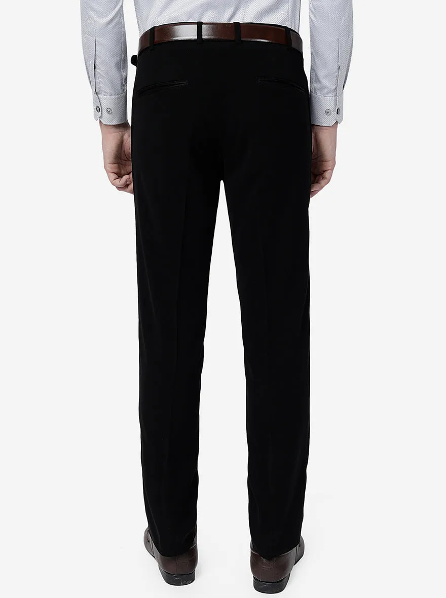 JB Studio Black Slim Fit Formal Trouser