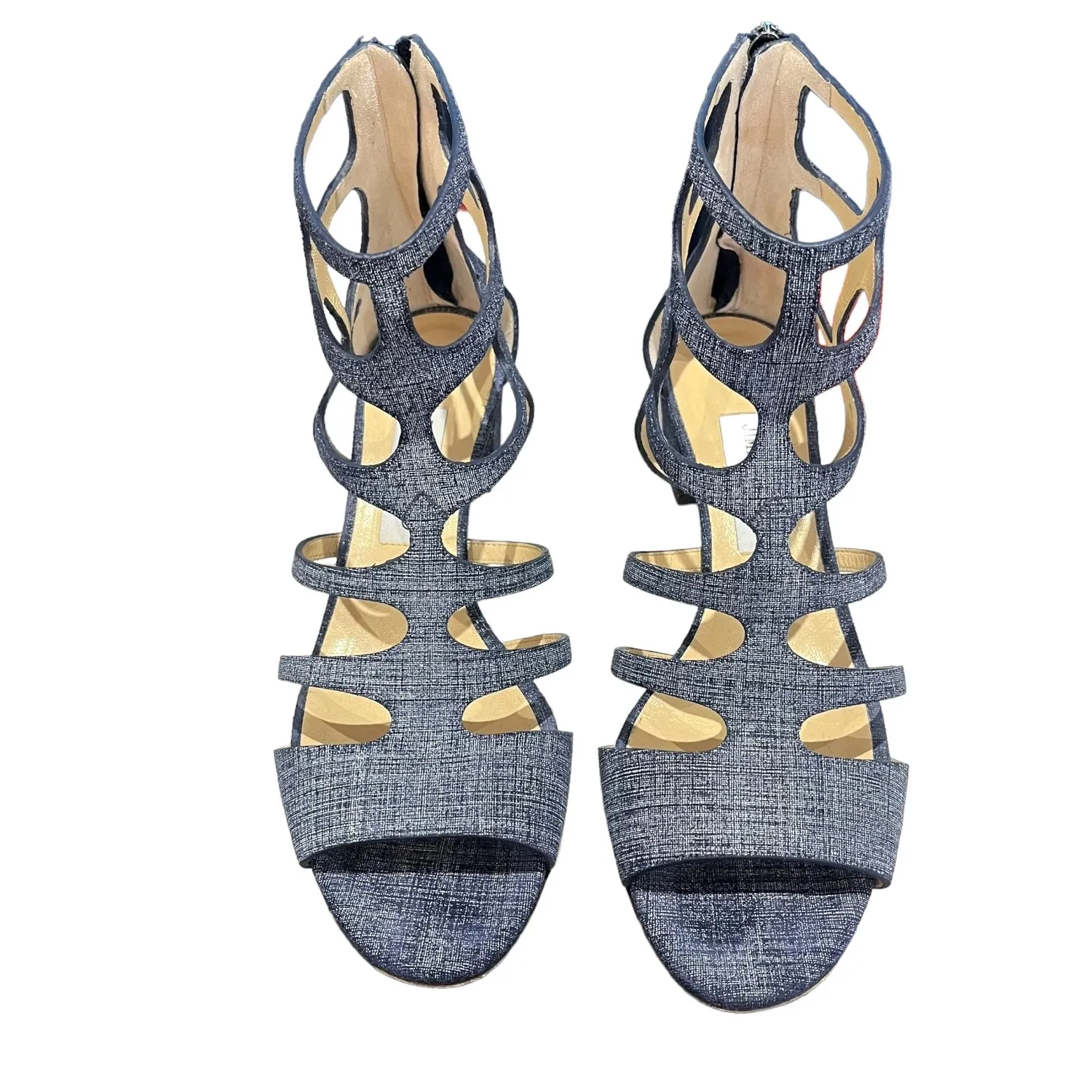 Jimmy Choo Blue Denim Sandal Heels - 7