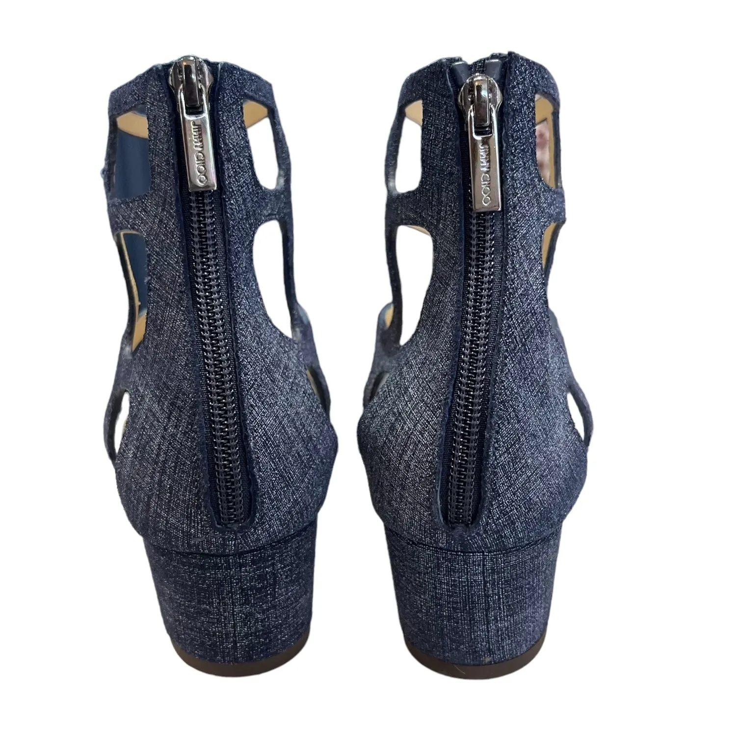 Jimmy Choo Blue Denim Sandal Heels - 7