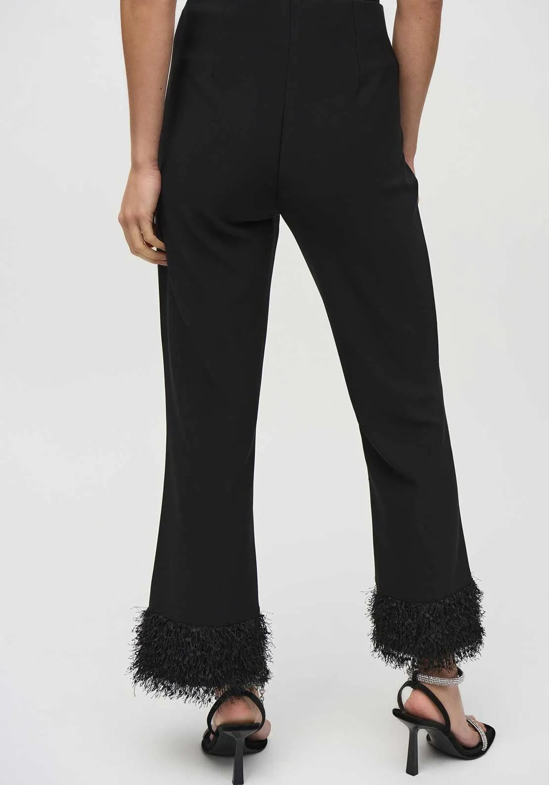 Joseph Ribkoff Fluffy Hem Trousers, Black