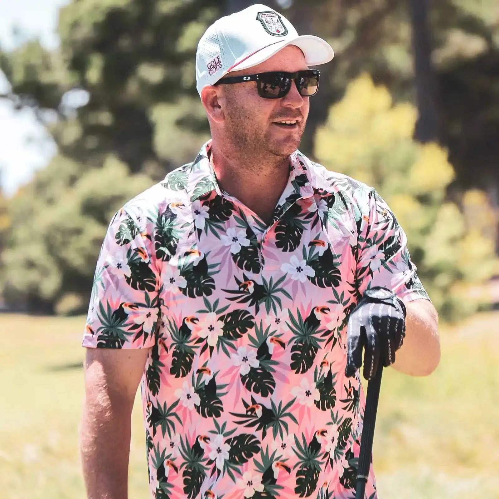 Cool Technology Performance Golf Polo in Jungle Print