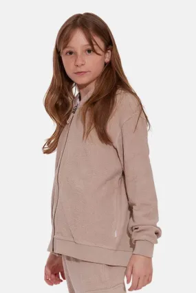 Kids Blue&Cream Kid's Zip Hoodie - Beige