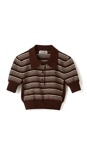 Knit Cotton Polo Shirt - Tobacco