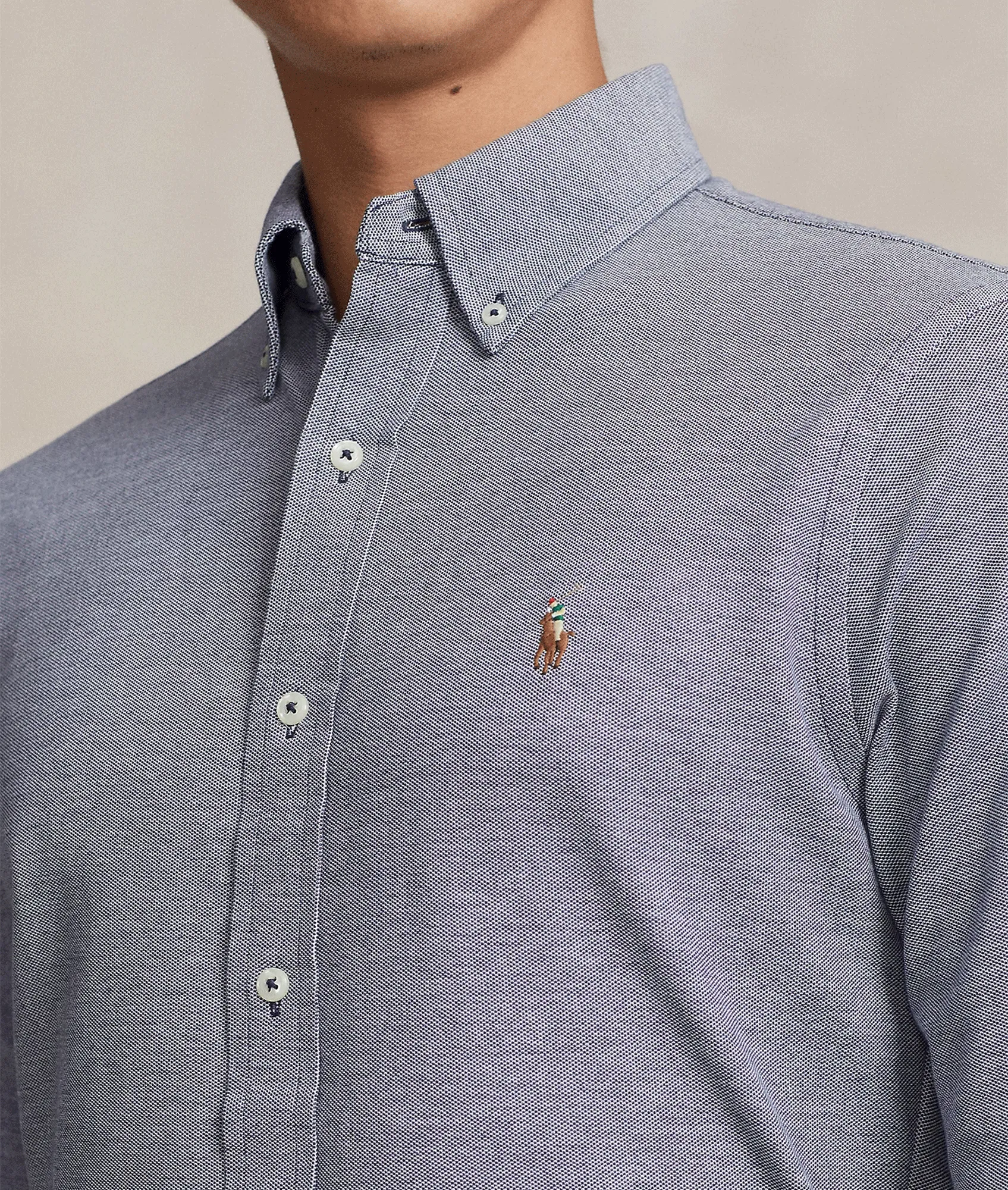 Knit Oxford Shirt - Blue