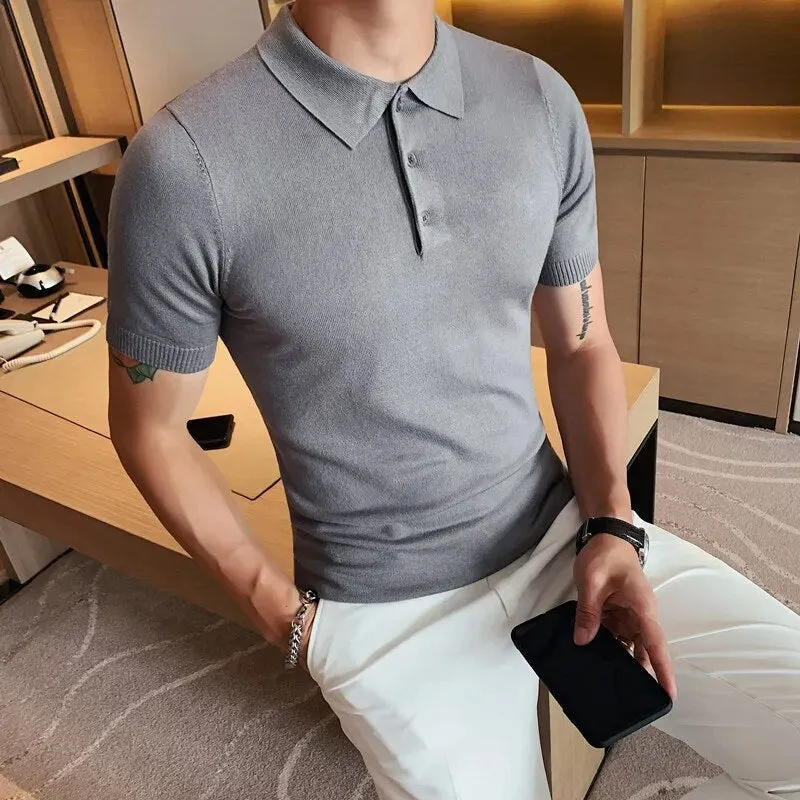 Knitted Short Sleeve Polo Shirt