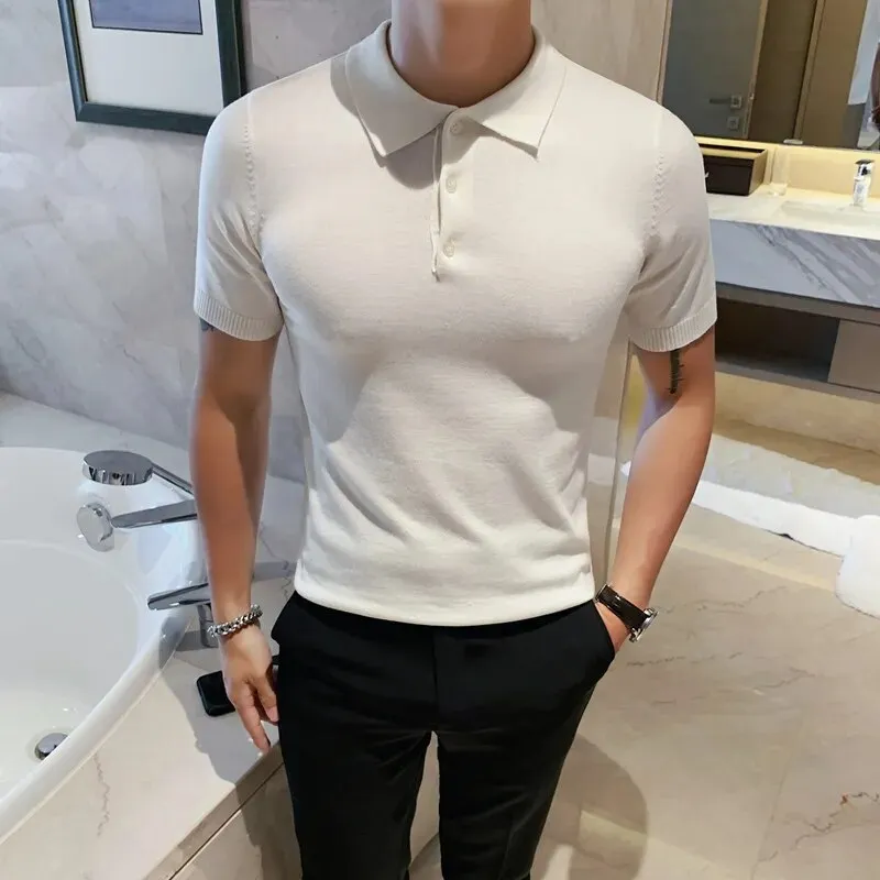 Knitted Short Sleeve Polo Shirt