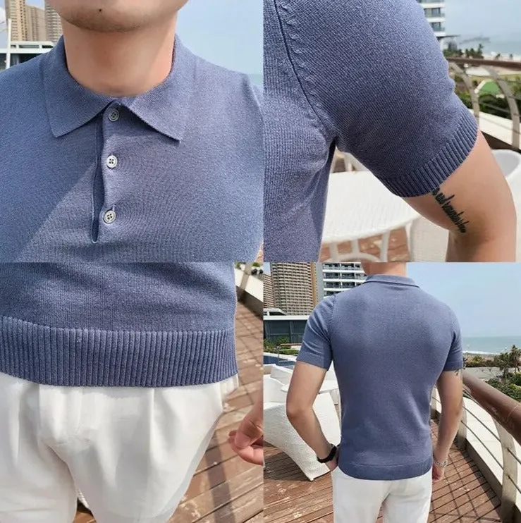 Knitted Short Sleeve Polo Shirt