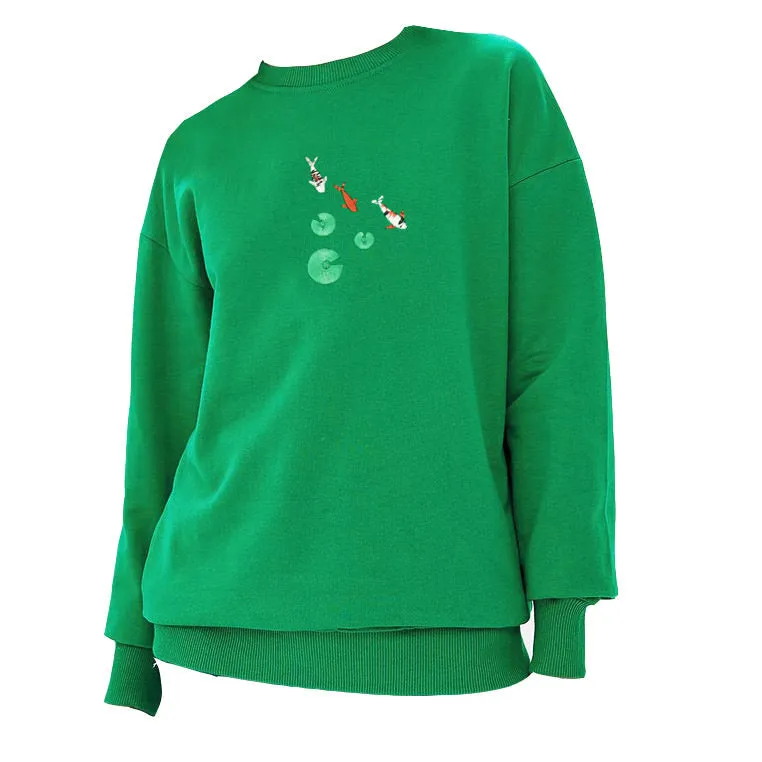 Koi Fish Embroidered Sweatshirt