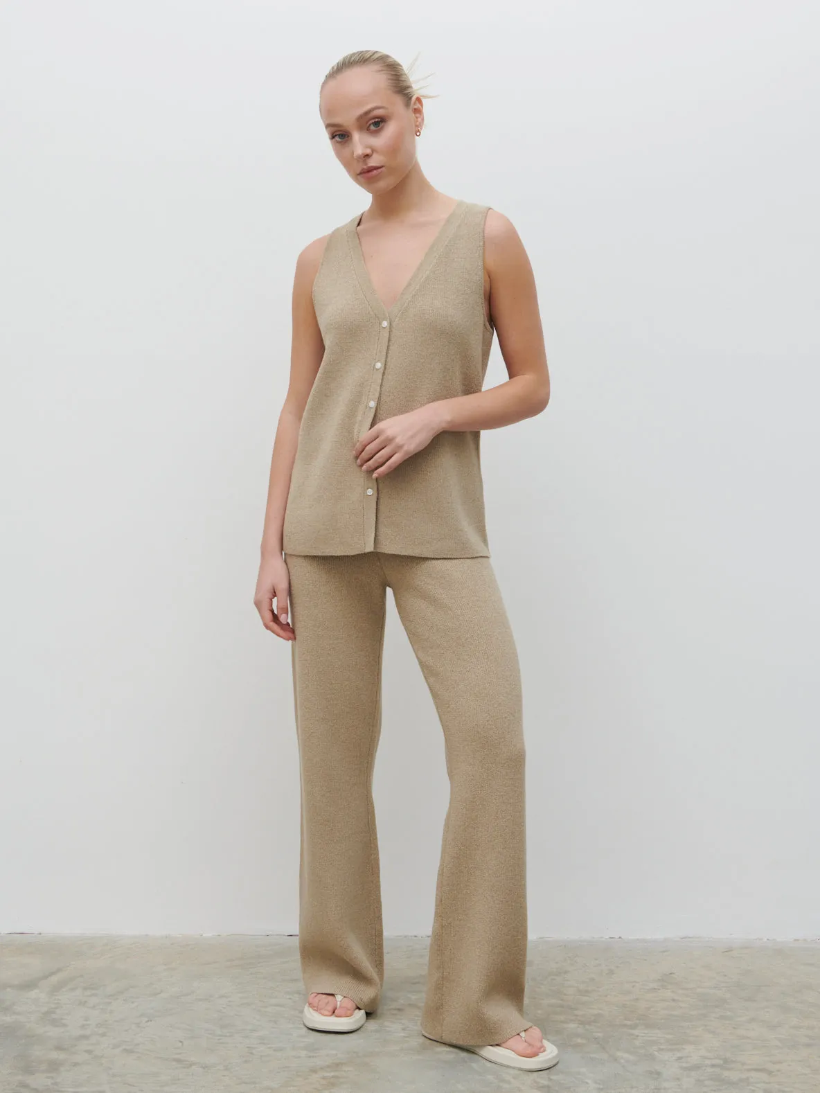 Kourtney Knit Trousers - Taupe