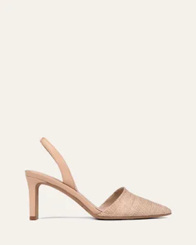 Kyra mid heels beige raffia