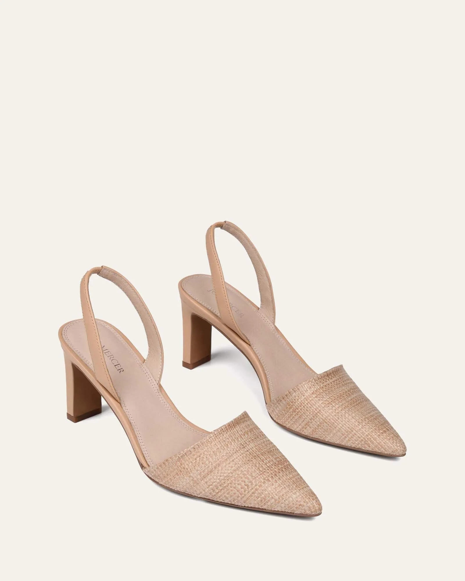 Kyra mid heels beige raffia