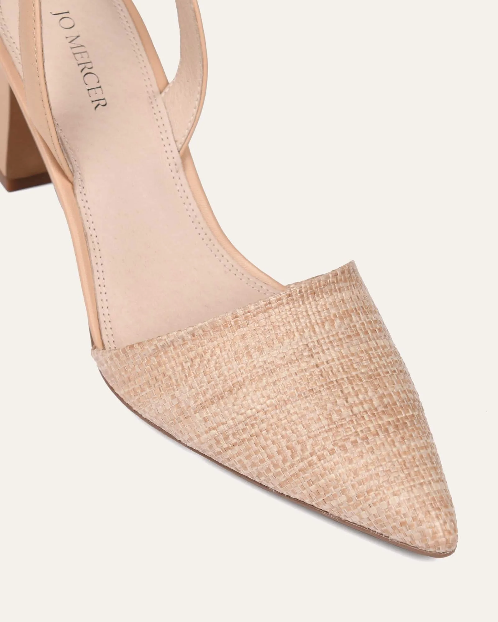 Kyra mid heels beige raffia