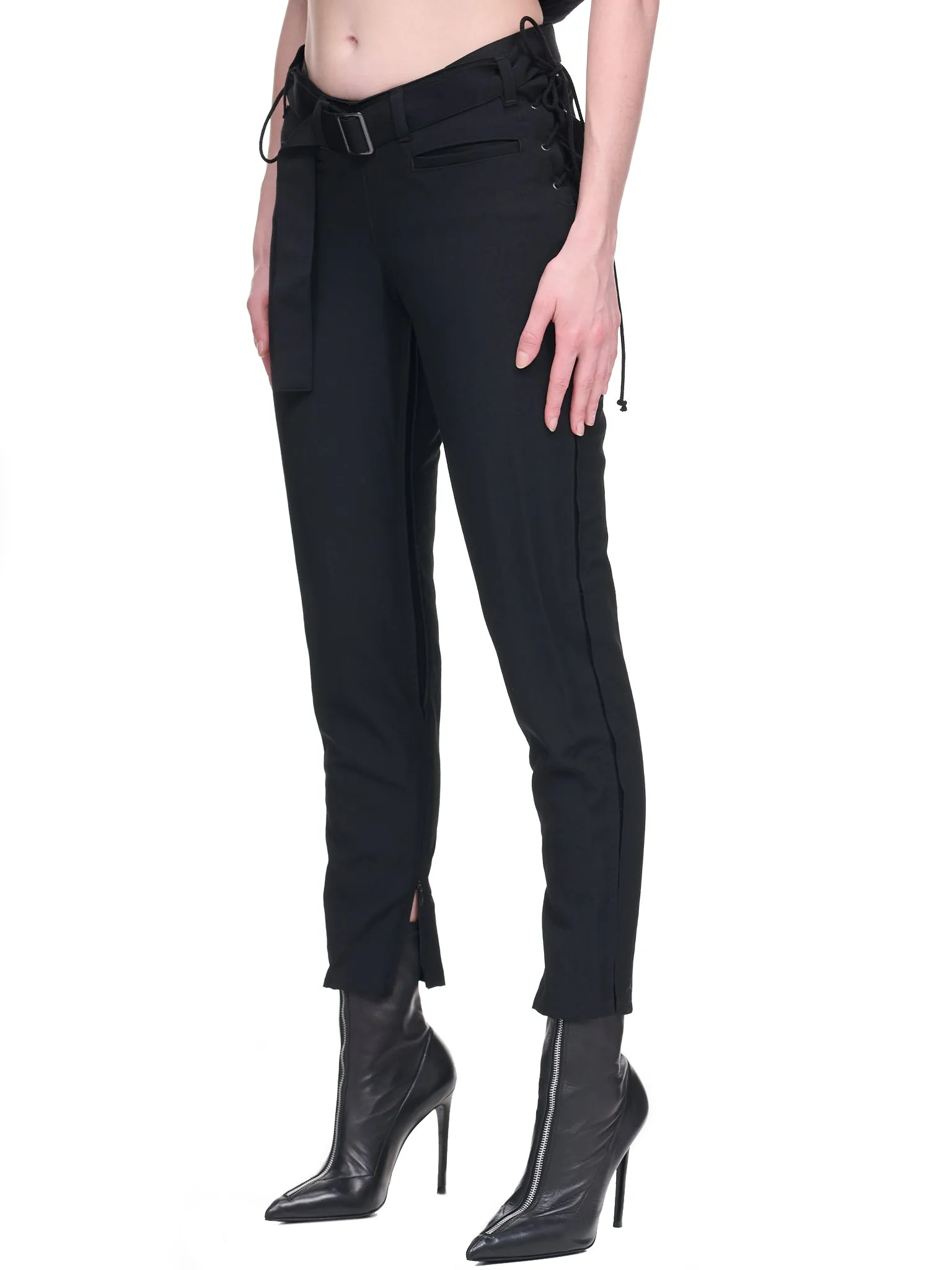 Lace-Up Trousers (FE-P10-100-1-BLACK)