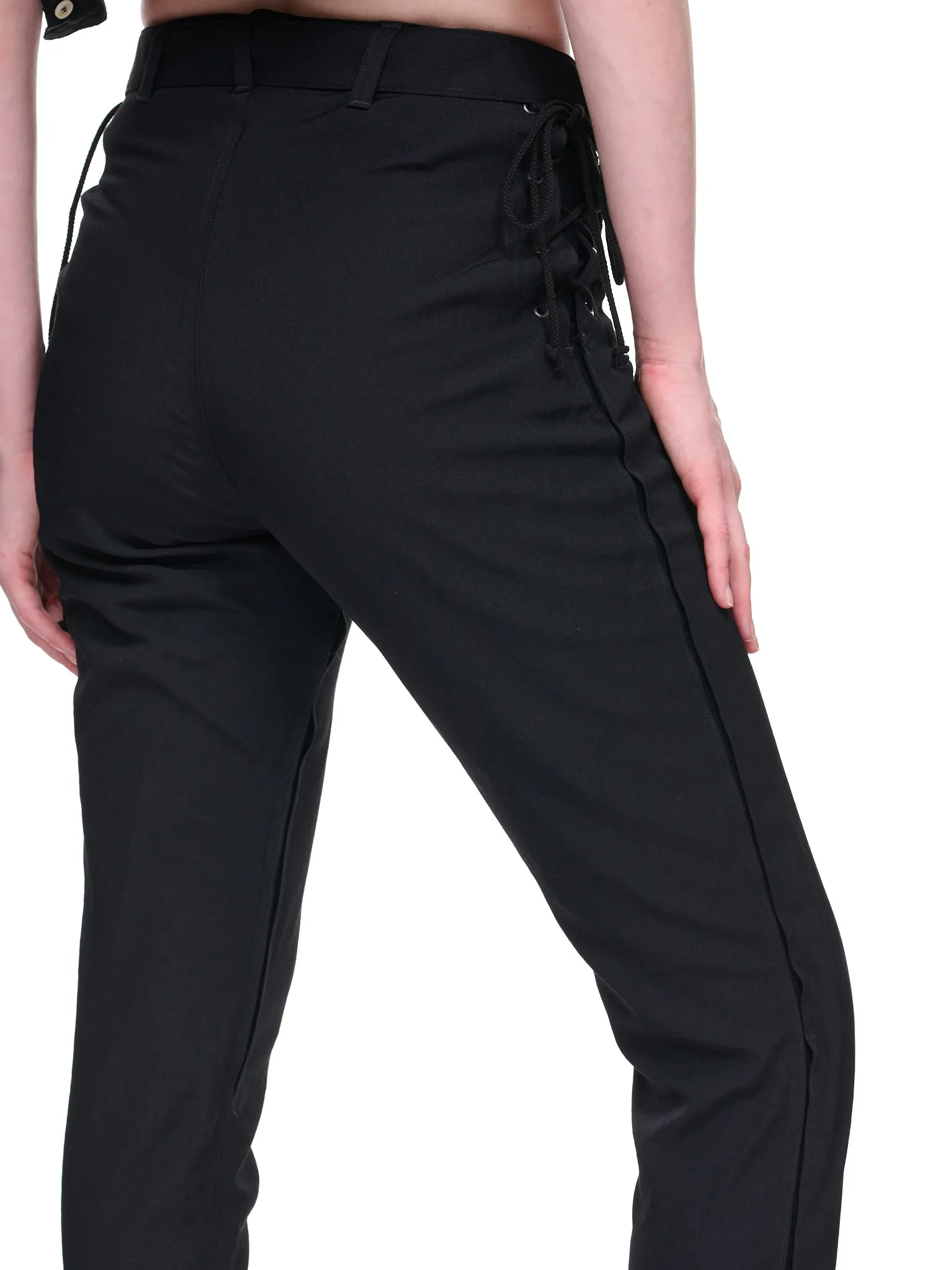 Lace-Up Trousers (FE-P10-100-1-BLACK)