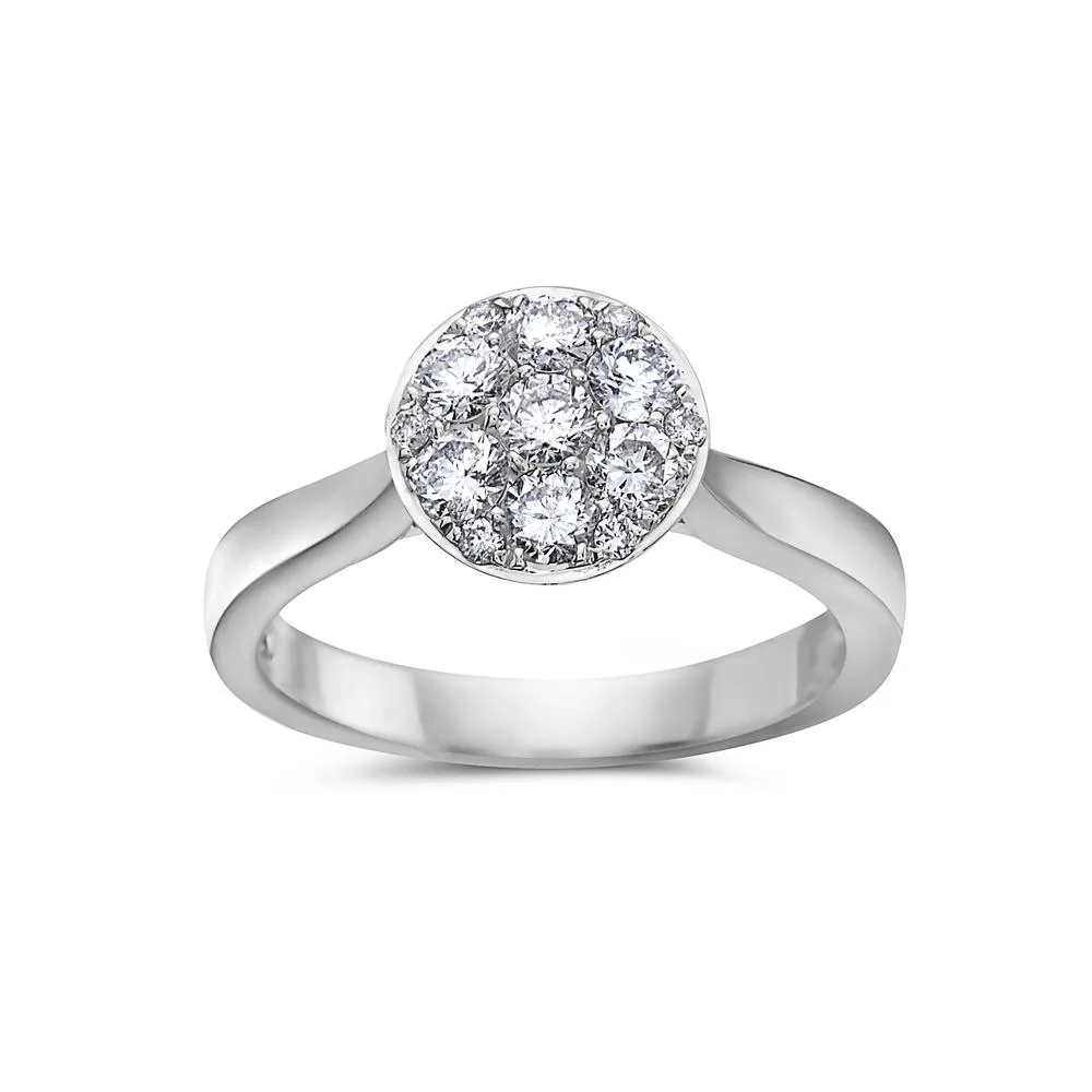 Ladies 14k White Gold With 0.88 CT Right Hand Ring