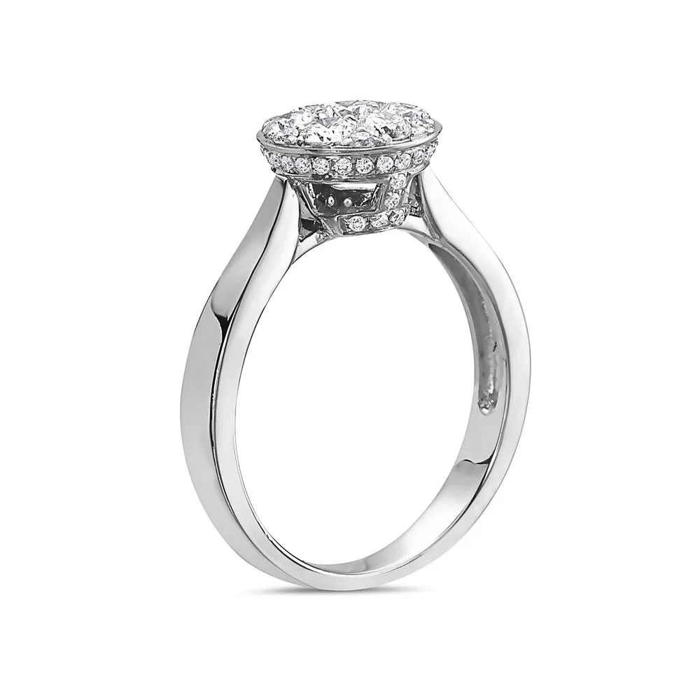 Ladies 14k White Gold With 0.88 CT Right Hand Ring