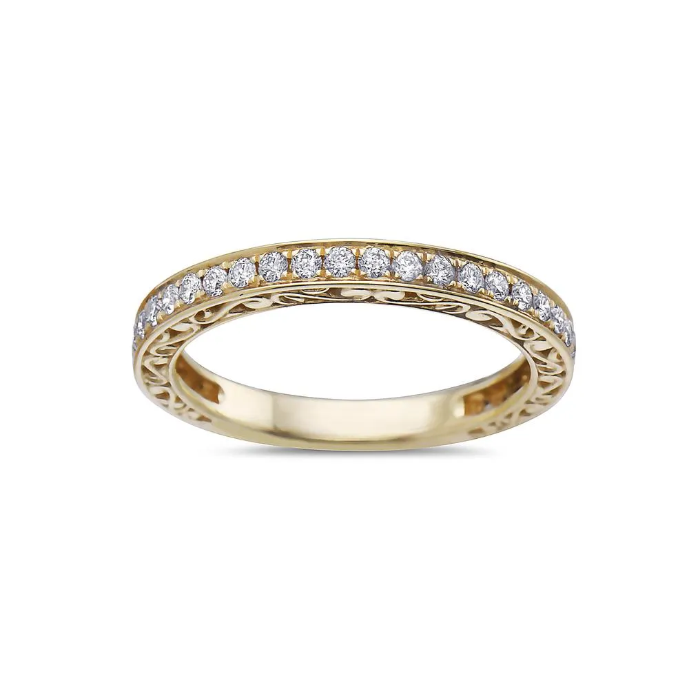 Ladies 18k Yellow Gold With 0.42 CT Diamonds Wedding Band