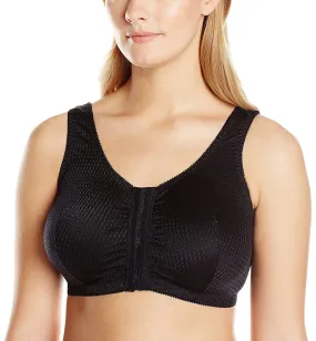 Leading Lady Marlene Zig-Zag Nylon Front Closure Bra (151) - Black