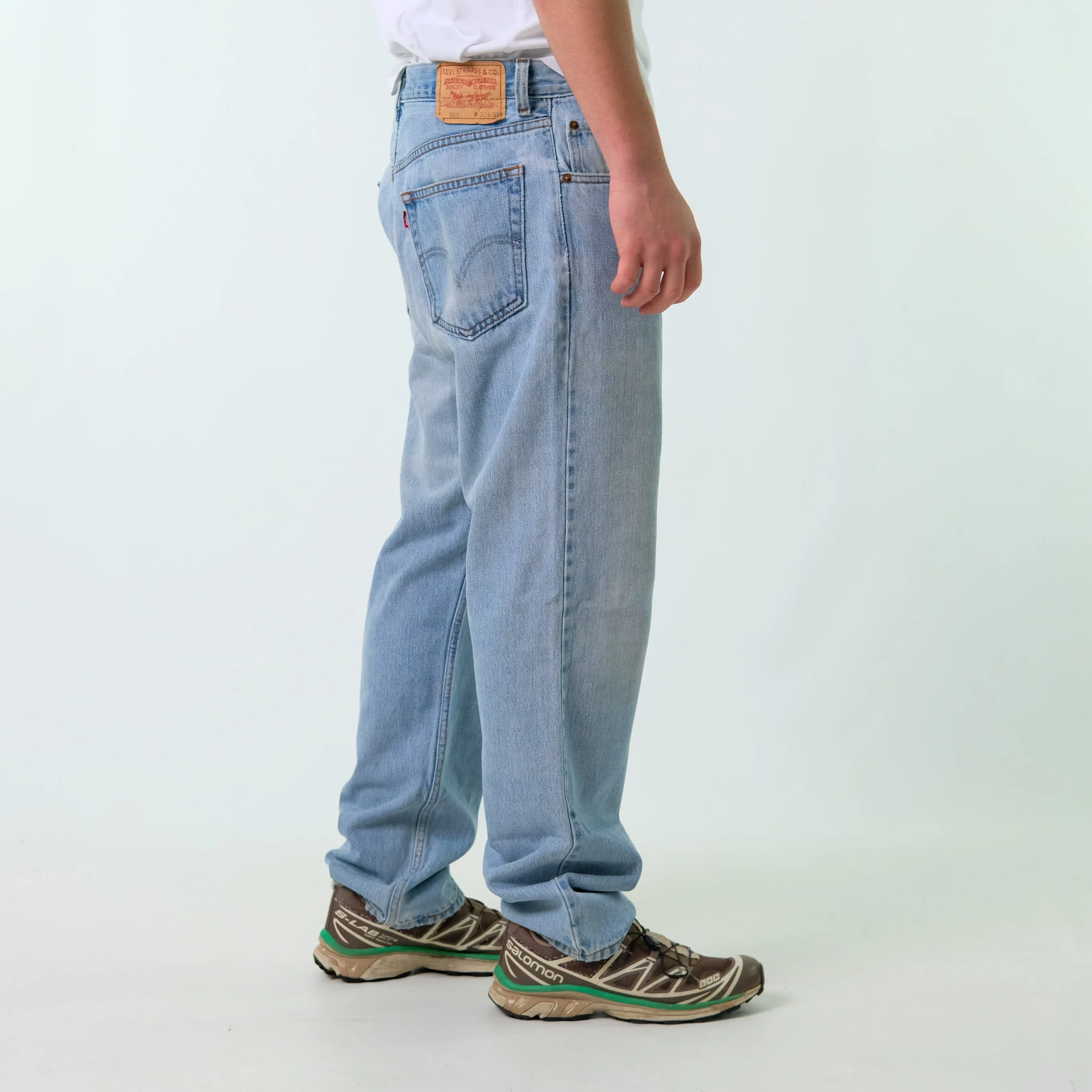 Light Blue 90s Levi's 505 Denim Jeans Baggy Pants (36x32)