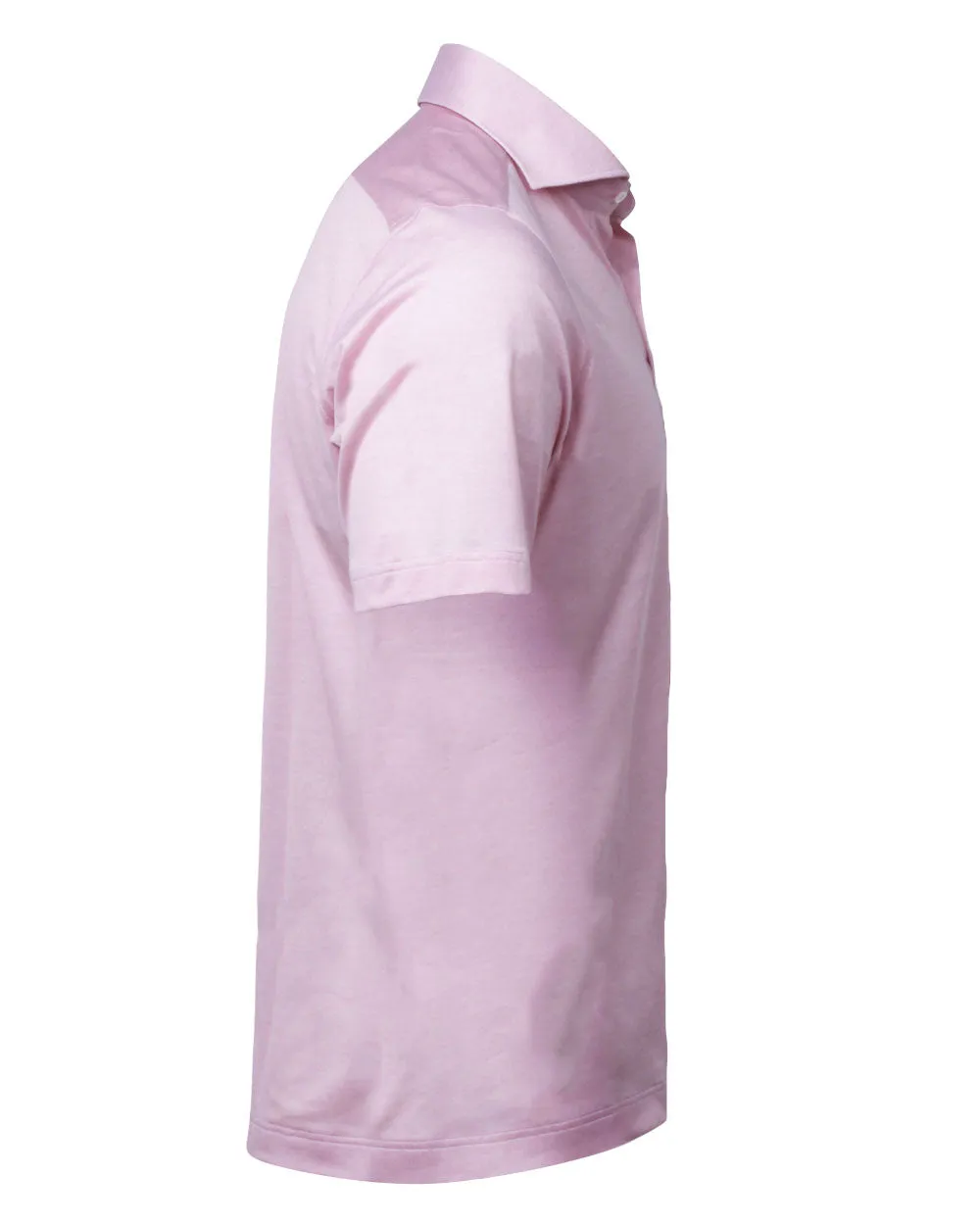 Light Pink Knit Polo Shirt with Dot Pattern