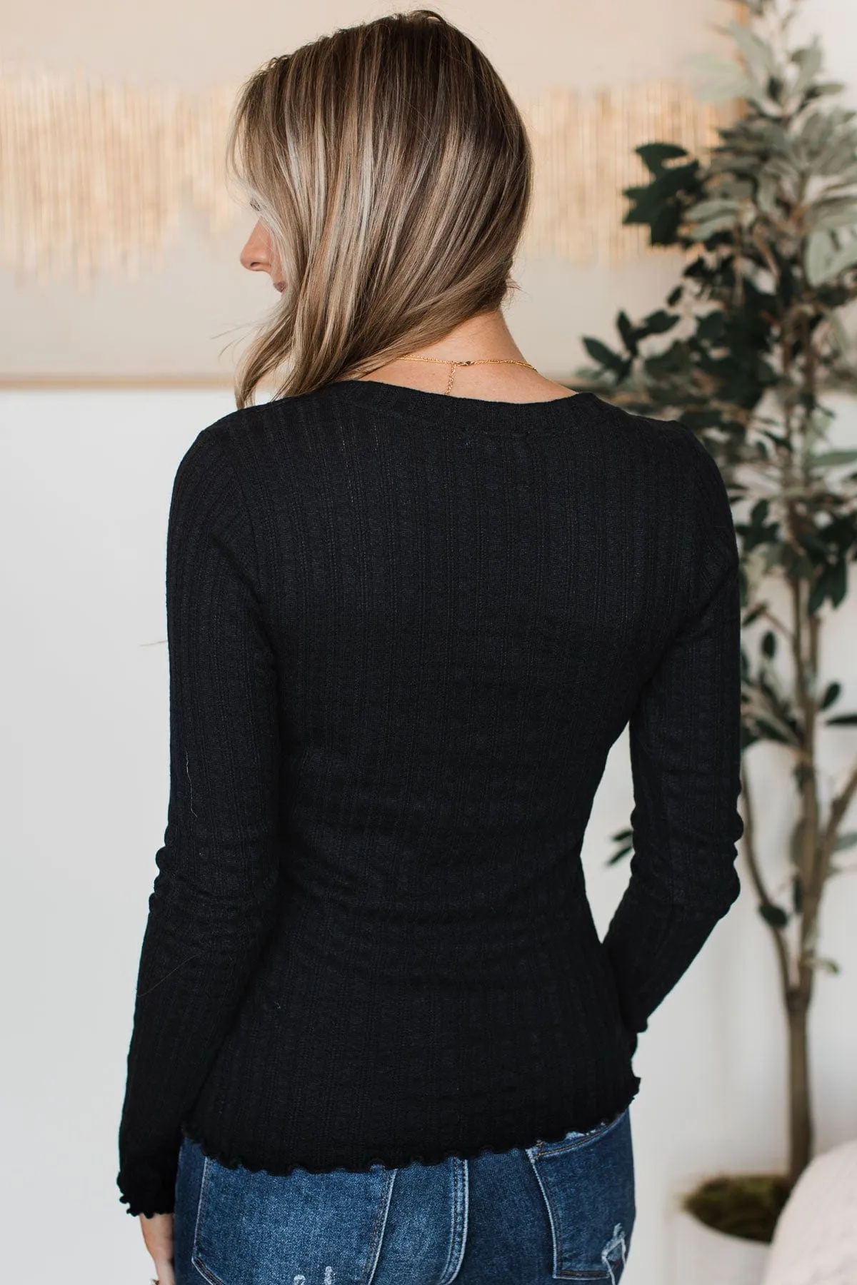 Love Endures Knit Top- Black