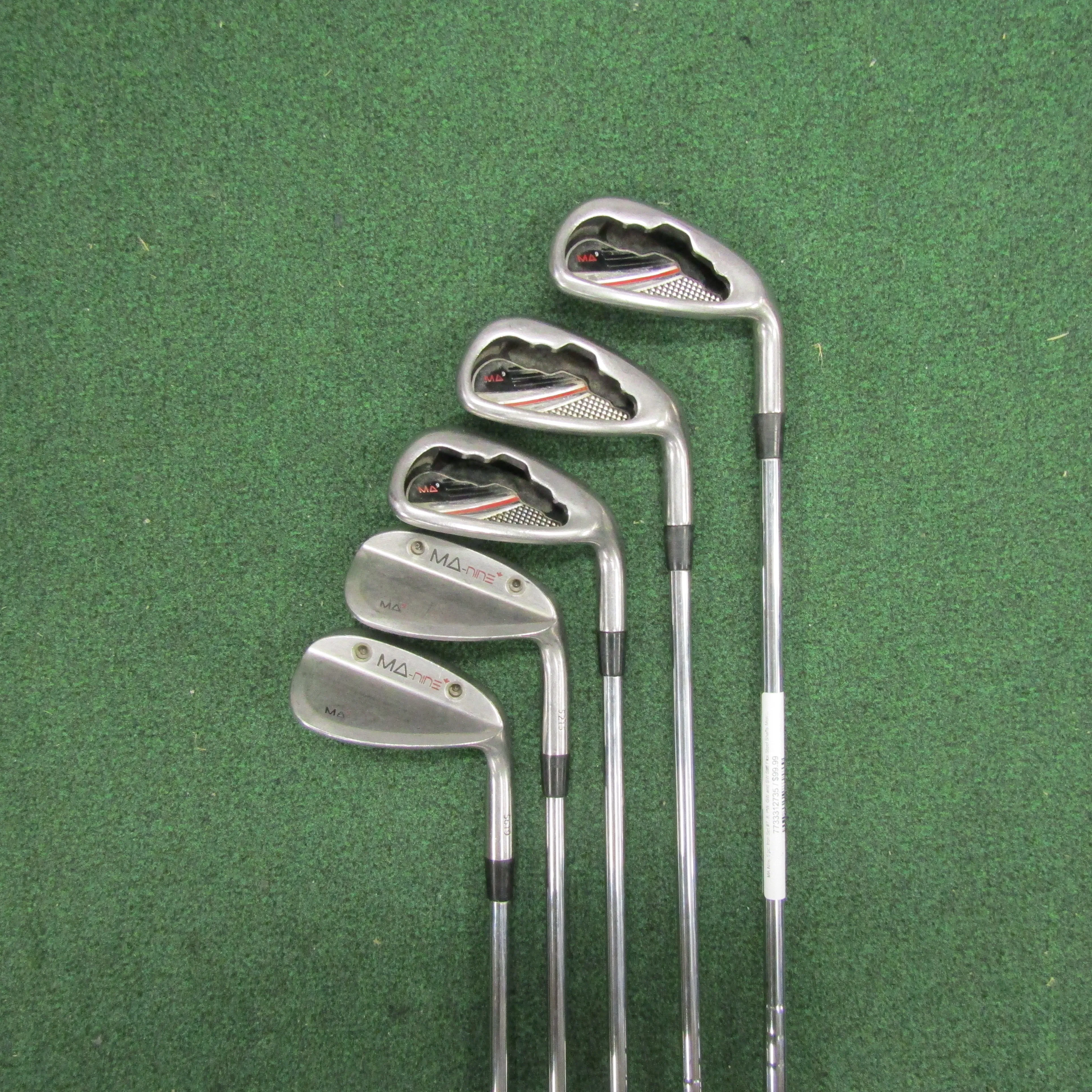 MA Nine 5 pc. Iron Set #7, 8, PW, GW and SW Stiff Flex Steel Shafts Men's Right Hand