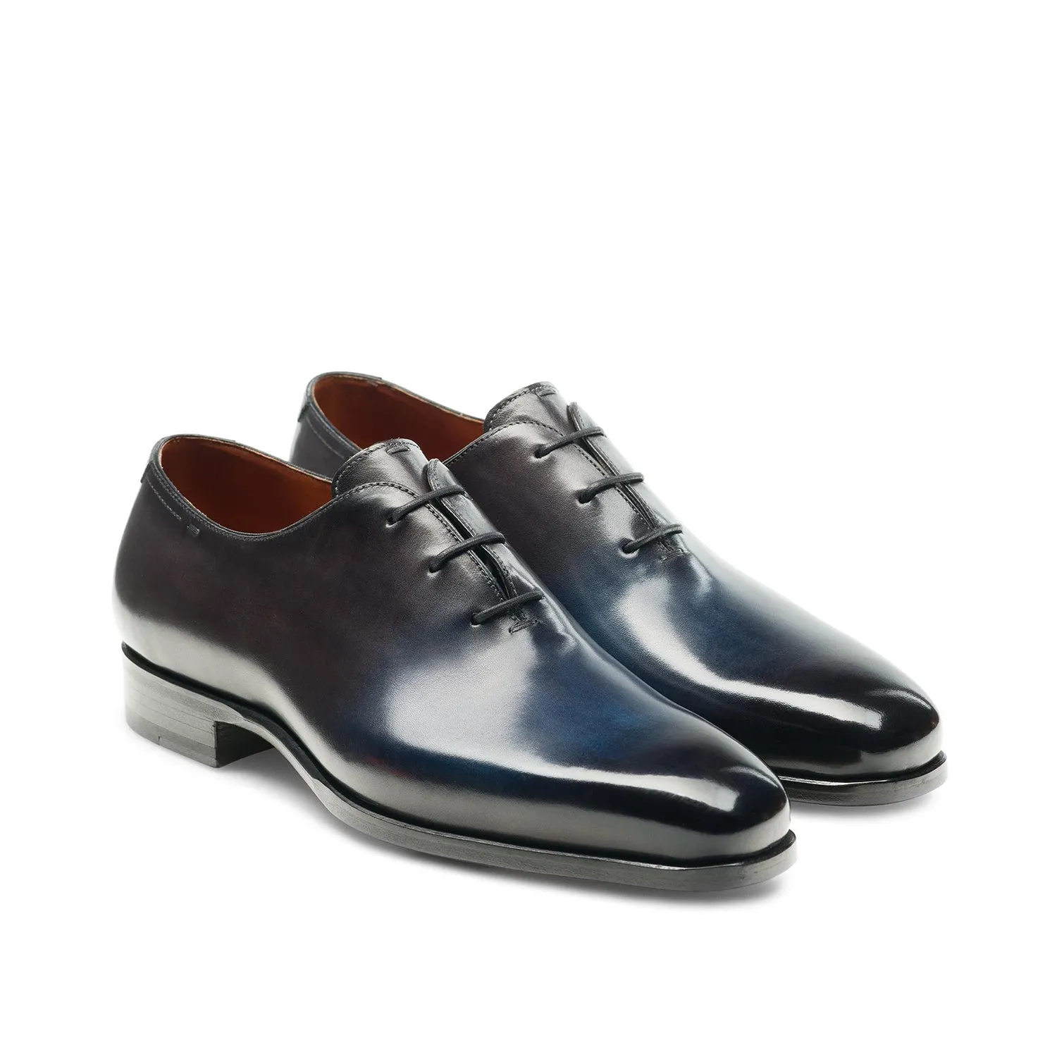 Magnanni Alexander 22972 Men's Shoes Navy & Gray Calf-Skin Leather Whole-Cut Oxfords (MAGS1108)