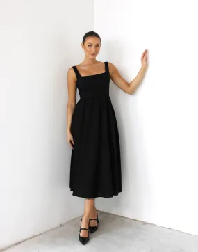 Black Mariel Midi Dress