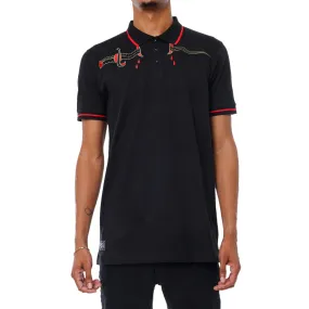 Memorial Embroidered Polo Shirt Black