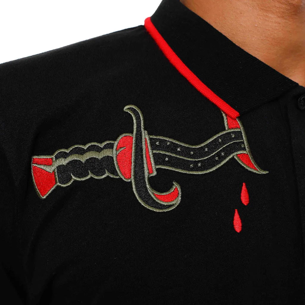 Memorial Embroidered Polo Shirt Black