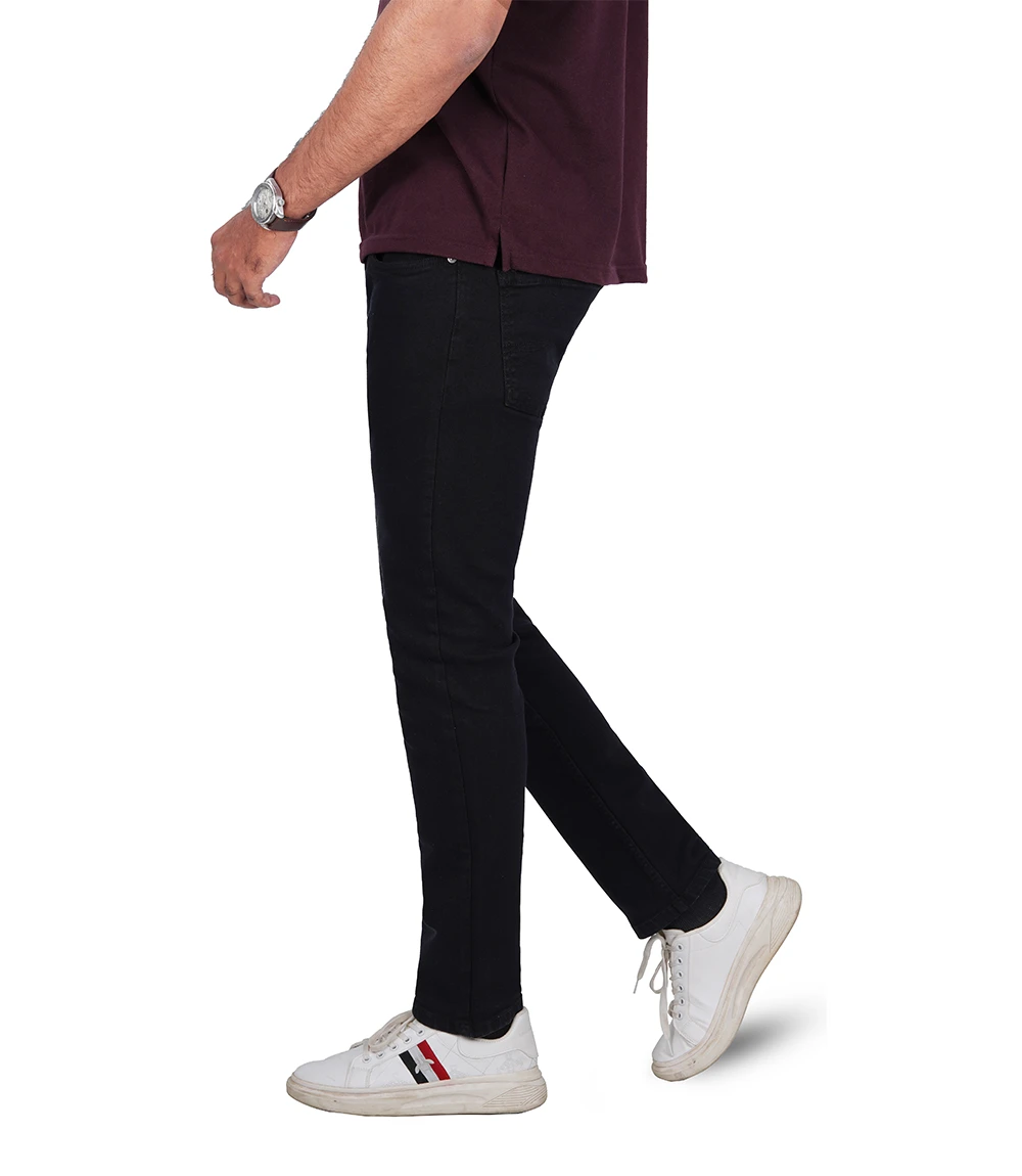 Men Black Slim Fit Jeans - Normal Stretch Denim Pant