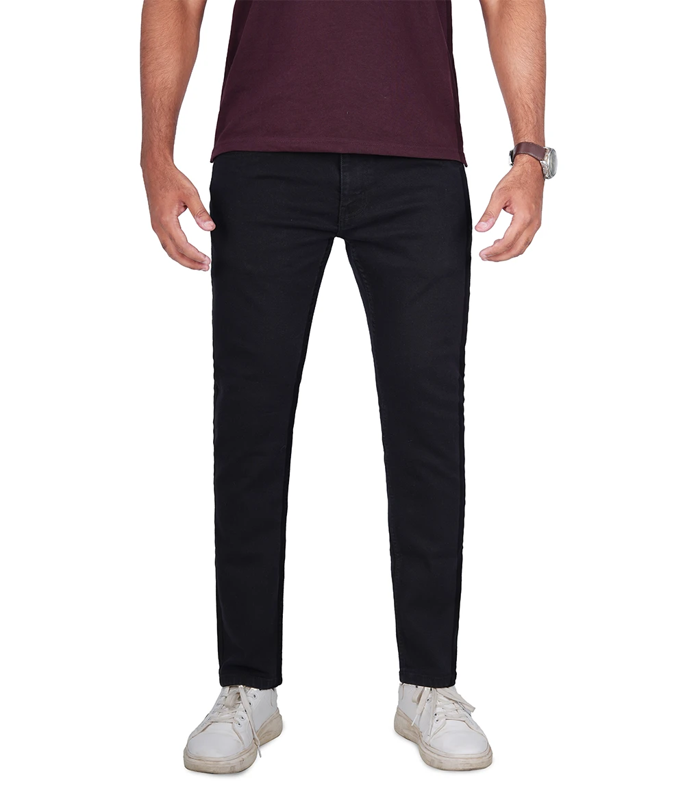 Men Black Slim Fit Jeans - Normal Stretch Denim Pant