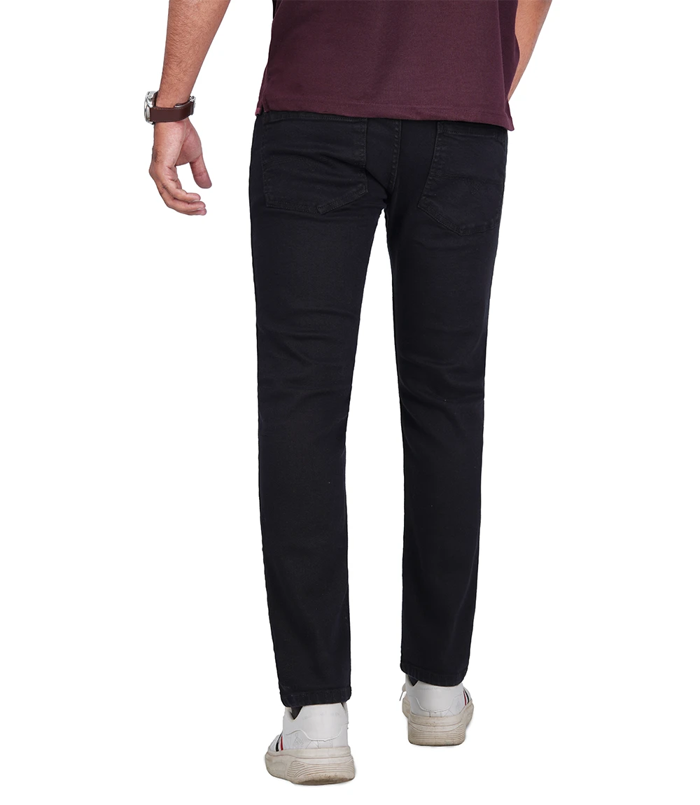 Men Black Slim Fit Jeans - Normal Stretch Denim Pant