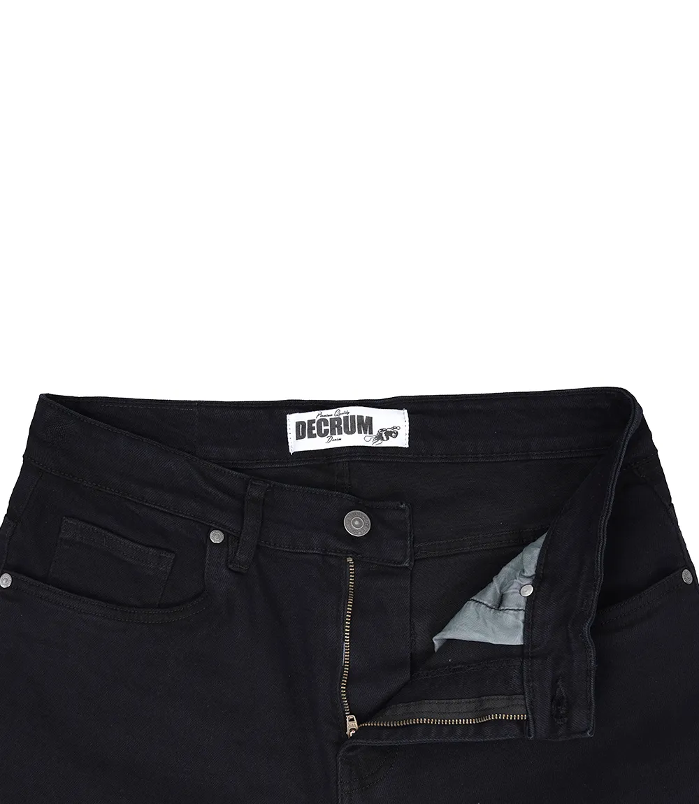 Men Black Slim Fit Jeans - Normal Stretch Denim Pant