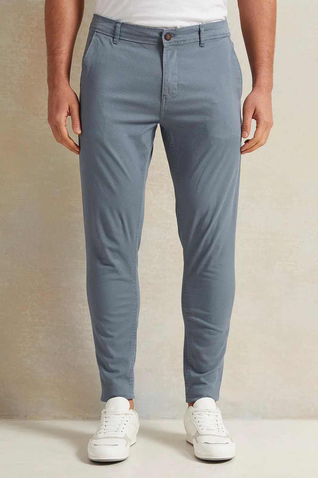 Men Blue Slim Fit Trousers