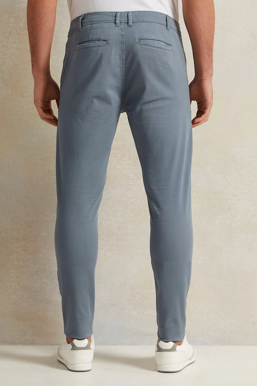 Men Blue Slim Fit Trousers