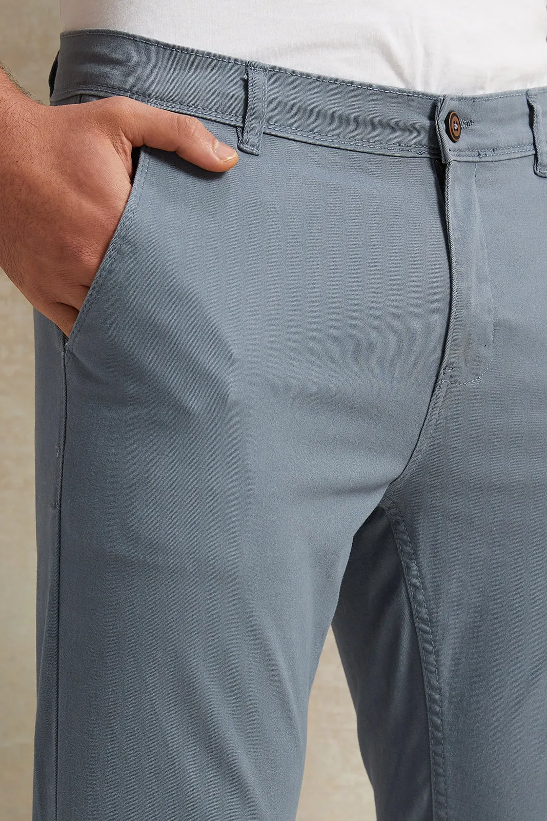 Men Blue Slim Fit Trousers