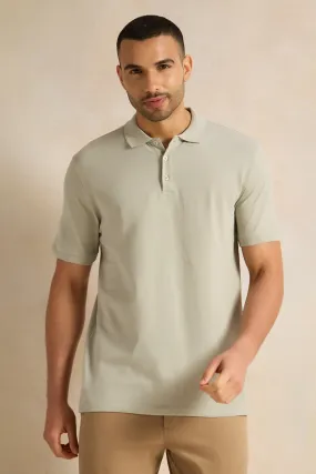 Men Mint Solid Polo Shirt