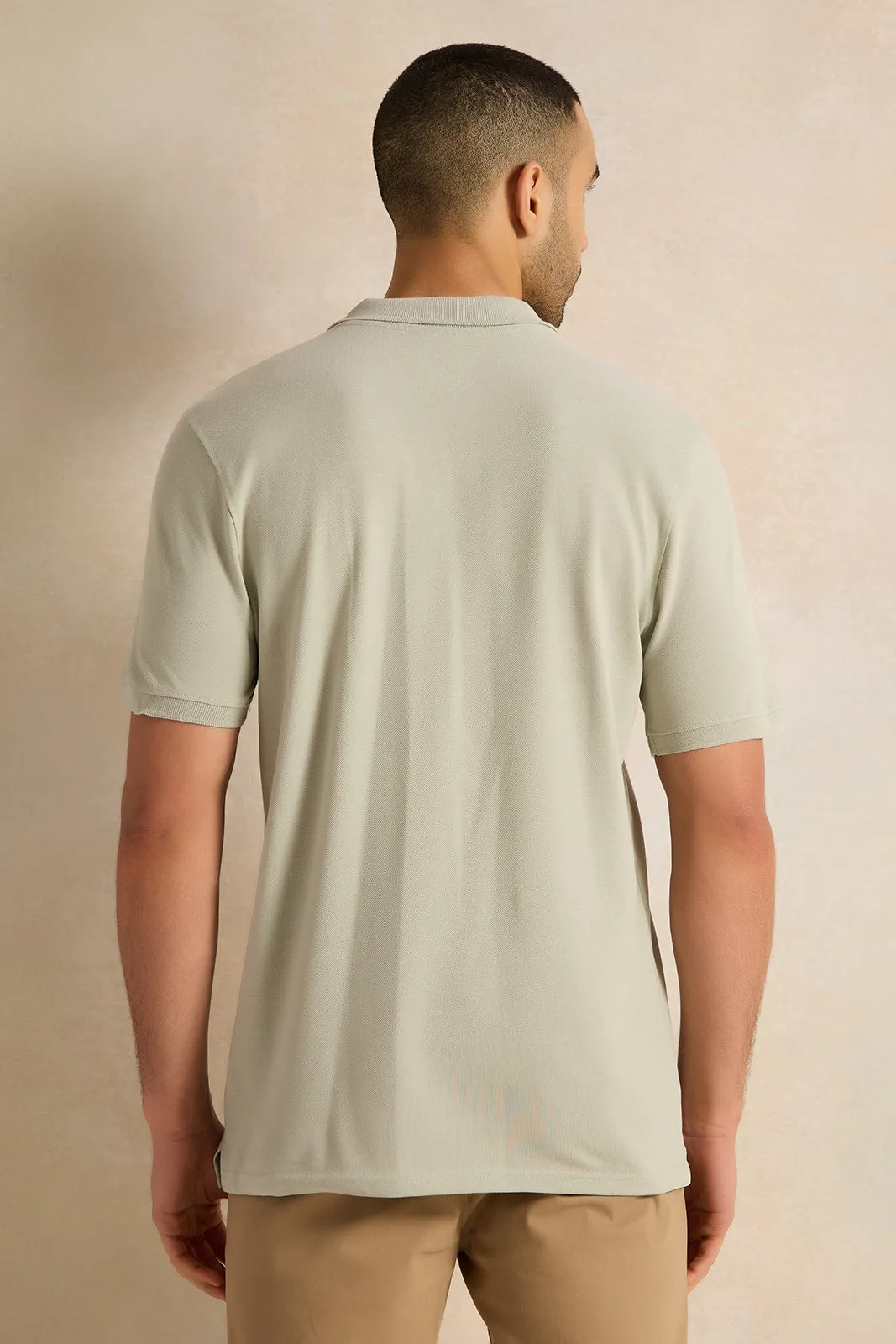 Men Mint Solid Polo Shirt